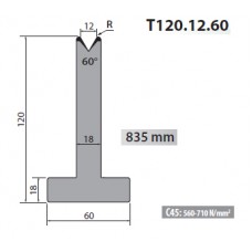 T120-12-60 Rolleri Single Vee Die 12mm Vee 60 Degree 120mm H